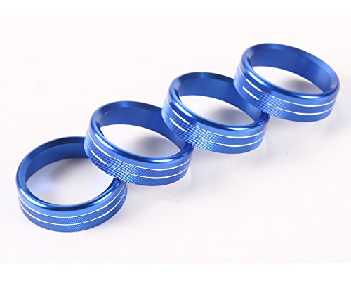 Aluminum Alloy Car Inner side Air Conditioner Switch Knob Ring Cover Trim For Ford F150 XLT 2016 2017 2018 (Blue) - Thumbnail 3
