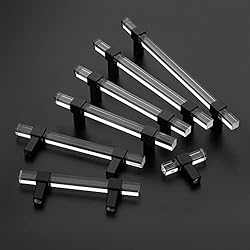 Peaha 10 Pack Black Cabinet Pulls Acrylic Drawer