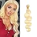 9A 613 Bundles Blonde Body Wave 1 Bundle Brazilian Virgin Human Hair Weaves (24 Inch)