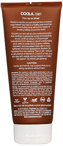 COOLA Organic Sunless Tan Body Lotion, Firming Gradual Tan Moisturizer, 6 Fl Oz