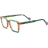 HEPIDEM Multicolor Acetate Glasses Frame Men Vintage Square Eyeglasses Optical Spectacles 9269
