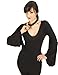 Spiral - Womens - GOTHIC ELEGANCE - V Neck Goth Sleeve Top Black