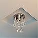 NAVIMC Mini Modern Crystal Chandeliers Rain Drop Pendant Flush Mount Ceiling Light Lamp ,Diameter6.29 Height 9 Inch
