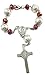 Saint Benedict Evil Protection Medal with Cross Red Crystal Beads Auto Car Rosary Mirror Rearview