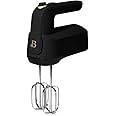 Beautiful One-touch 6-Speed Slide Control Electric Hand Mixer with Turbo Function and Storage Case - Lightweight, Dishwasher Safe Parts, Corded Electric, Long-Lasting Material (Black Sesame)