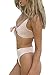 Kisscynest Women's V Neck Bandage Bow Tie Two Pieces Bikini Sets Swimsuit Beachwear XL Light Pink