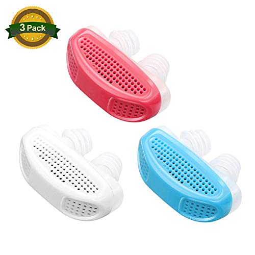 3 Packs 2-in-1 Silicone Anti Snoring Device Nose Air Purifier Vents Sleep Nasal Strips Snore Stopper Breathe Right Solution Guard AIDS Updated Version