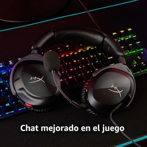 Cloud Stinger 2, Cascos gaming para PC, Drivers de 50 mm y Audio Envolvente, Giro 90º, 3.5 mm, Micrófono con cancelación de ruido - Negro