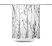 Shuangyi - Black and White d Marble Background Shower Curtains 12 Curtain Hooks 72-Inch by 72-Inch