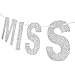 MISS TO MRS Silver Glitter Banner With Heart-Shaped Detail,Bachelorette,Bridal Shower,Engagement,Wedding Shower Party Photo Props.