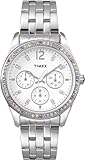 Timex Women's T2P386 Crystal Multi-Function Stainless Steel Bracelet Watch