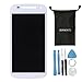 Sunways LCD Digitizer Assembly - Touch Screen Glass Panel+LCD Display Panel Replacement with Tools for Motorola Moto E 2nd Gen E2 XT1505 XT1511 XT1527(white)