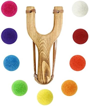 Wooden Slingshot &amp; Felt Ammo