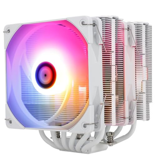 TR-Thermalright Peerless Assassin 120 White ARGB Refroidisseur de processeur, double tour avec 6 caloducs, double ventilateur PWM 120 mm, cache dissipateur thermique en aluminium, hauteur 157 mm, pour