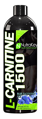 NutraKey L-Carnitine 1500 Liquid Fat Burner, Blue Raspberry Ice, 31-Servings