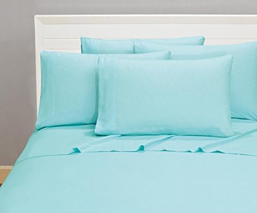 Bellerose Microfiber Sheets Quality Bedding 1800 Series 6 Piece Classic Soft Bed Linens Deep Pocket Fitted Sheet, Bonus 4 Pillow Cases, Add A Elegant Touch To Your Bedroom - California King, Aqua