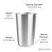 Pratico Kitchen Smooth Edge Stainless Steel Cups, 14.5 oz, 4 Pack