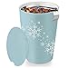 Tea Forte Kati Cup Ceramic Tea Infuser Cup with Infuser Basket and Lid for Steeping, Blue Snowflake