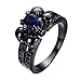 Bamos® Fashion Jewelry Womens Blue Sapphire Six Claws Four skull Black Gold Wedding Rings Size 7