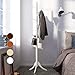 Vlush Free Standing Rack, 8 Hooks Wooden Hanger Holder Enterway Hall Tree with Solid Rubber Wood Base for Coat, Hat, Clothes, Scarves, Handbags, Umbrella-White