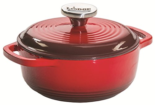 Lodge EC1D43 Enameled Cast Iron Dutch Oven, 1.5-Quart, Red