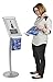 Displays2go CMB17NGW Floor Sign Stand with Literature Pocket, Snap Frame for 11x17-Inch Poster, Silver