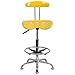 Flash Furniture Bradley Vibrant Yellow and Chrome Drafting Stool with Tractor Seat