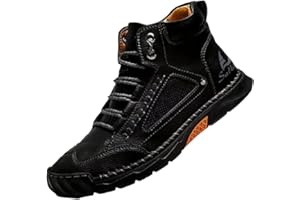 FULANRT Sawbehind Mens Shoes, Saw behind Men's Comfortable Handmade Leather Boots – Waterproof, Arch Support, Spacious Toe Box