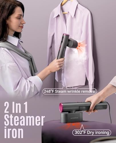 Jack＆Rose Travel Steamer for Clothes,100-240V Dual Voltage Clothes Steamer, Handheld Garment Steamer Clothing, Portable Travel Iron for Global Travel & Home
