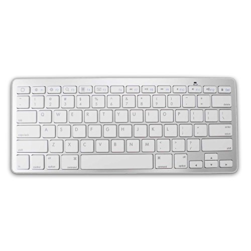 LB1 High Performance New Portable Ultra-Slim Bluetooth Wireless Keyboard for Apple 15-inch MacBook Pro (aluminum unibody) MB772LL/A Notebook Laptop (White)