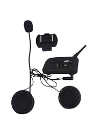 VNETPHONE BT Bluetooth para Moto Casco Interphone Auriculares con micrófono V6 de comunicación de 1200 M, Dual