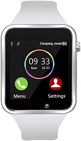 YIIXIIYN Smart Watch Bluetooth Smart Watch Sport Fitness Tracker Wrist Watch Touchscreen with Camera SIM SD Card Slot Watch Compatible iOS Samsung LG Android Women Men Kids (White)