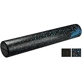AmazonBasics High-Density Round Foam Roller | 36-inches, Blue Speckled