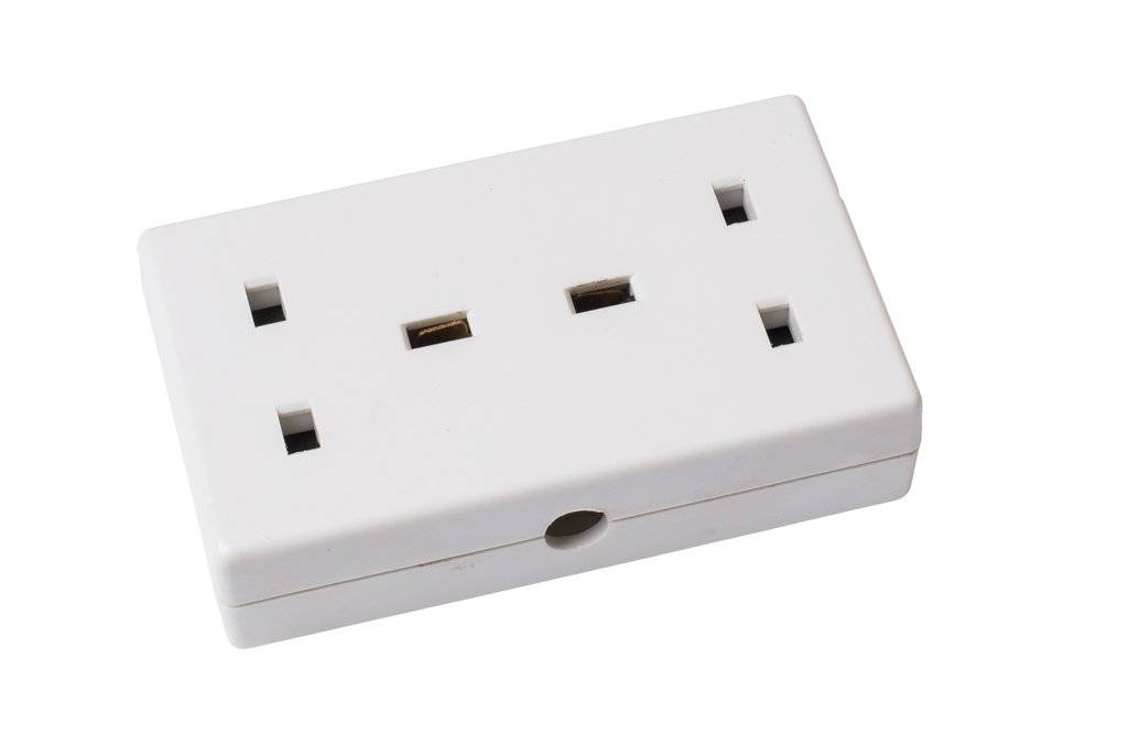 Merriway BH02610 Nylon Extension Socket 2-Gang , White