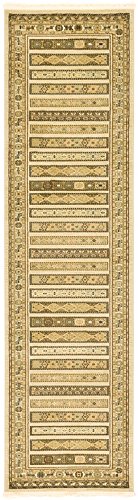Unique Loom Nomad Collection Ivory 3 x 10 Runner Area Rug (2' 7" x 10')