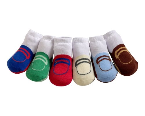 JazzyToes Baby 6 Pair Socks Loafers - Boys, 0-12 Months