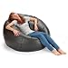 X Rocker 132" Round Extra Large Shiny Bean Bag, Black (1, Black)