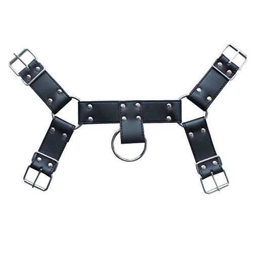 Men's Leather Body Chest Half Harness Belt Punk Adjustable PU Leather