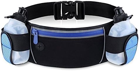 Hydration Running Belt - Waist Pack Water Resistant Runners Belt with 2 BPA Free Water Bottles Fits iPhone 6 Plus for Running hiking Cycling Climbing