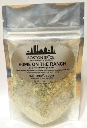 Boston Spice Home On the Ranch Handmade Herb Seasoning Blend Dairy Free Paleo Diet Herbal Salad Dressings Vegetables Dip Chicken Poultry Breasts Wings Popcorn Corn On The Cob 1/4 Cup Spice 1.1oz/32g