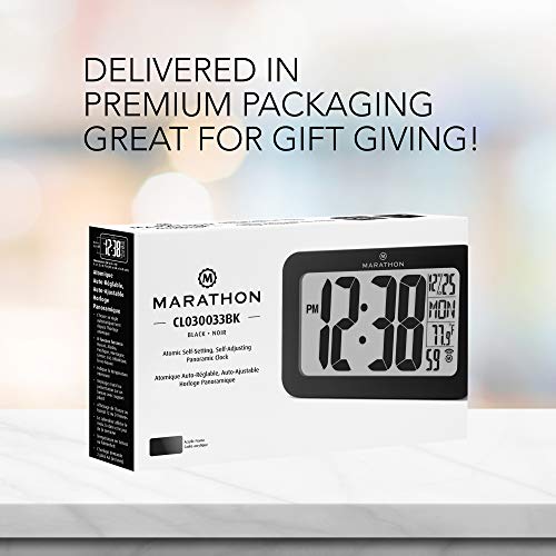 image for Marathon Commercial Grade Panoramic Atomic Wall Clock with Table Stand