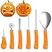 IBASETOY Halloween Pumpkin Carving Kit - Professional Stainless Steel Pumpkin Carving Tools Set for Kids and Adults, Easily Carve Sculpt Halloween Jack-O-Lanterns (with Carrying Bag) (Orange-6pcs)