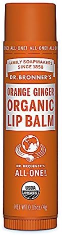 Dr Bronner's Organic Orange Ginger Lip Balm, 1 Pack (1 x 4 g), 15