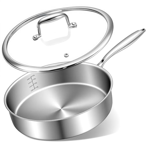 EWFEN 12 Inch Tri Ply Stainless Steel Frying Pan