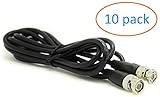 Kenuco 3 ft. BNC Male/Male Connector RG59 Coaxial Cable | CCTV/SDI Cable | Pack of 10