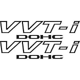 [#128] FLA 2x Black Toyota VVT-I DOHC Stickers Vinyl Decals VVTI TRD Supra JDM Celica