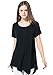 LARACE Womens Swing Tunic Tops Loose Fit Comfy Flattering T Shirt (2X, Black)