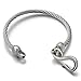 COOLSTEELANDBEYOND Stainless Steel Infinity Love Bangle Bracelet for Women and