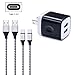 FiveBox 2Pack 6ft USB Type C Charger Compatible LG Stylo 4, Samsung Galaxy S9 S8 Note 9 8, Google Pixel 2 3 XL, LG G7 V35 ThinQ V20 V30 G5 G6, 2.1A USB Wall Charger Box Base Cube Charging Block Brick