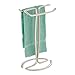 iDesign Axis Metal Hand Towel Holder for Master Bathroom, Vanities, Countertops, Kitchen, Holds 2 Finger Tip Towels, Satin